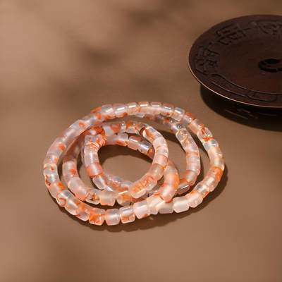 碧月说宝 君子怀瑾·当代和田玉清风专场(八) - 鸿运当头 南红飘花108佛珠