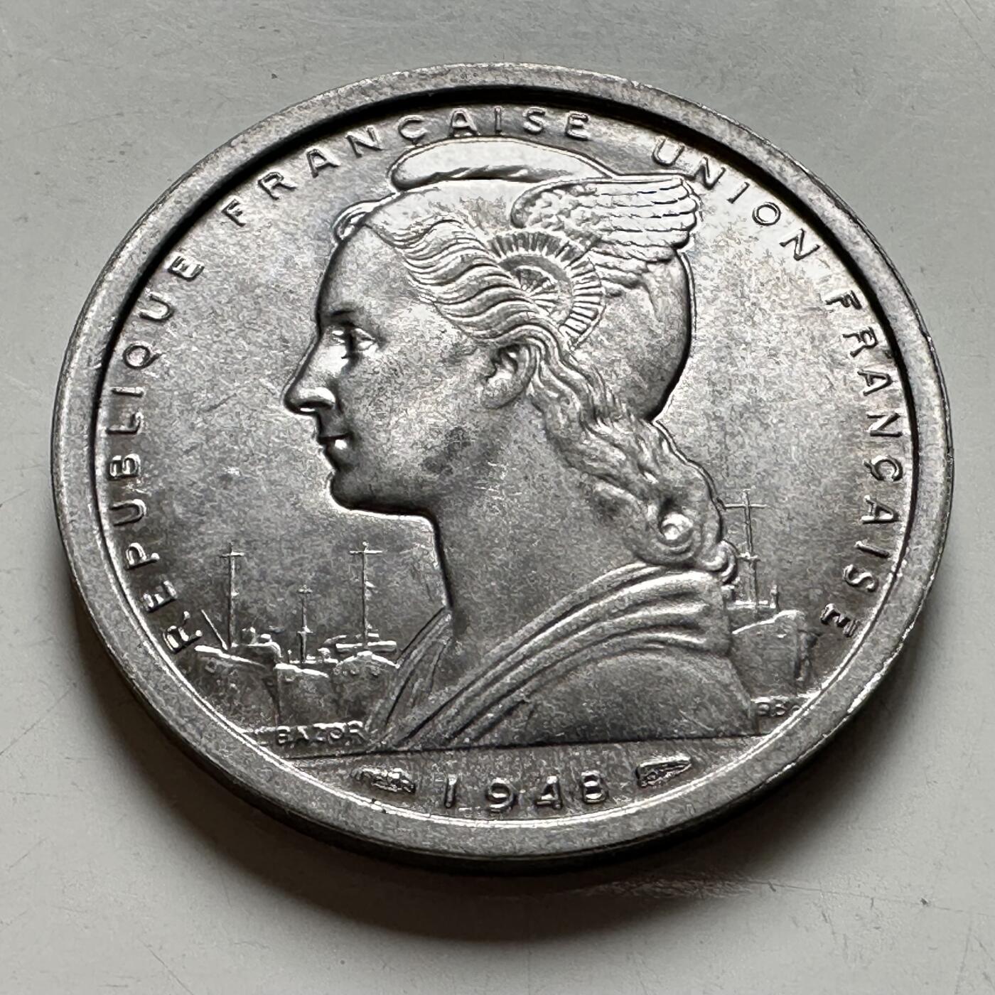 🌹外币初藏🌹🐯2026年第40场   每周二四六晚8️⃣点 世界钱币 法属赤道非洲 1948年 2法郎 