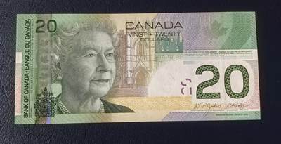 北京马甸外国币专卖第150期，外国纸币专场，陆续上拍，欢迎关注 - 2004年度获奖钞票 加拿大旅版20元纸币 女王头像 全新UNC