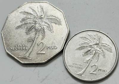 文馨钱币收藏第 299 场，长期接代拍业务 - 原光品相菲律宾 2 比索大小版 2 枚