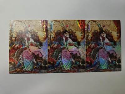 龙虎卡牌-八二场（满200元包邮，无佣金，每周六结拍，欢迎送拍） - 彩闪3张  齐卡文化  梓墨 - 吕布与貂蝉 三宫