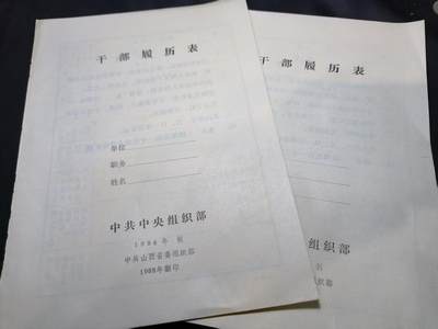 云宸嘉赏-勋臻佳藏四月精品甄选场次（低佣 一元一手） - 《干部履历表》全新未写  两本情侣款赠友佳品