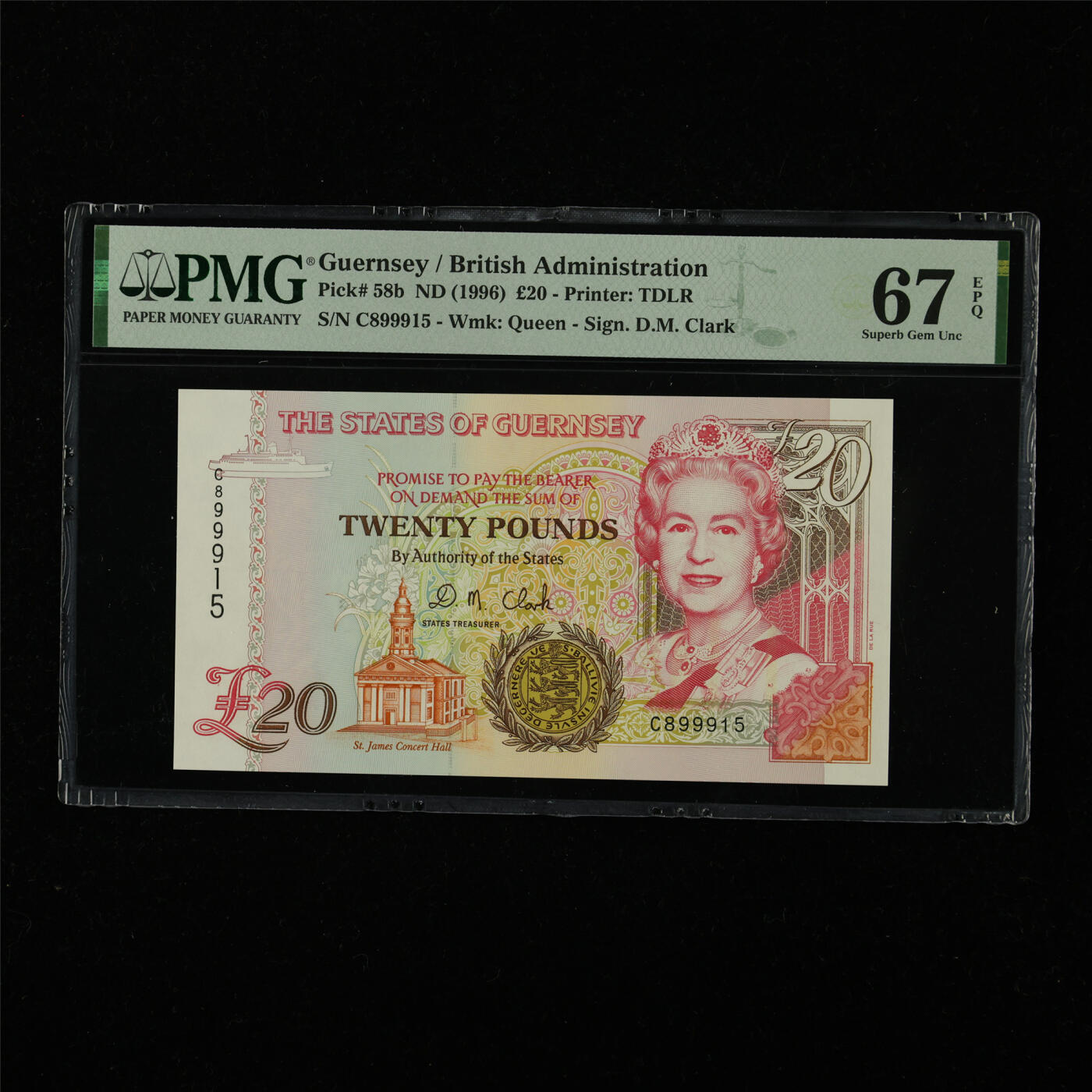 【亘邦集藏】第226期拍卖 1996年 根西岛20镑 PMG 67EPQ C899915