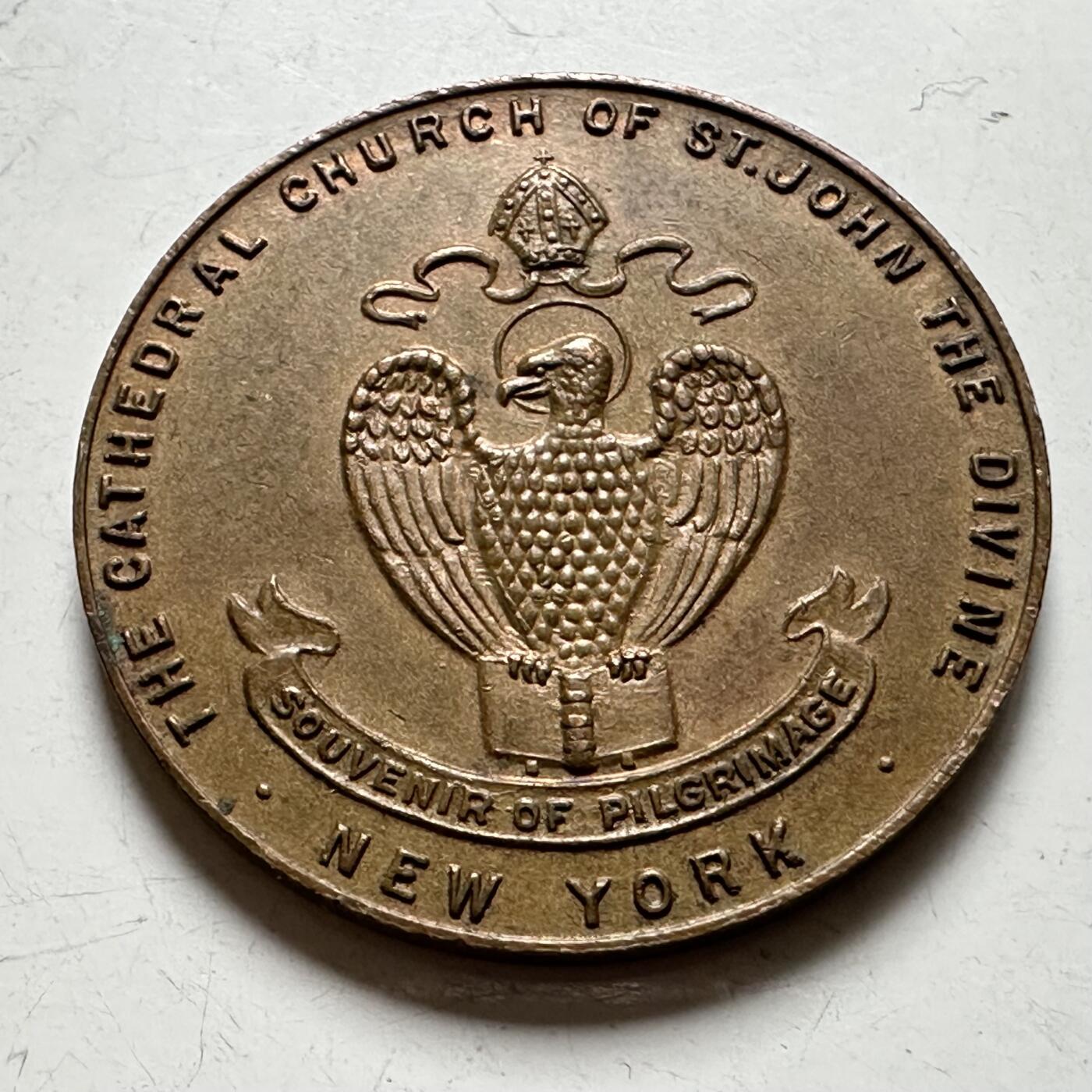 🌹外币初藏🌹🐯2026年第40场   每周二四六晚8️⃣点 世界钱币 美国纽约圣约翰大教堂朝圣纪念章 32毫米