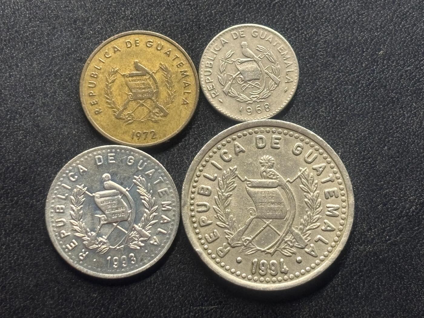 邮泉阁外国硬币限时拍卖第四十五场 （邮票在国外，请付邮费6元） 危地马拉4枚