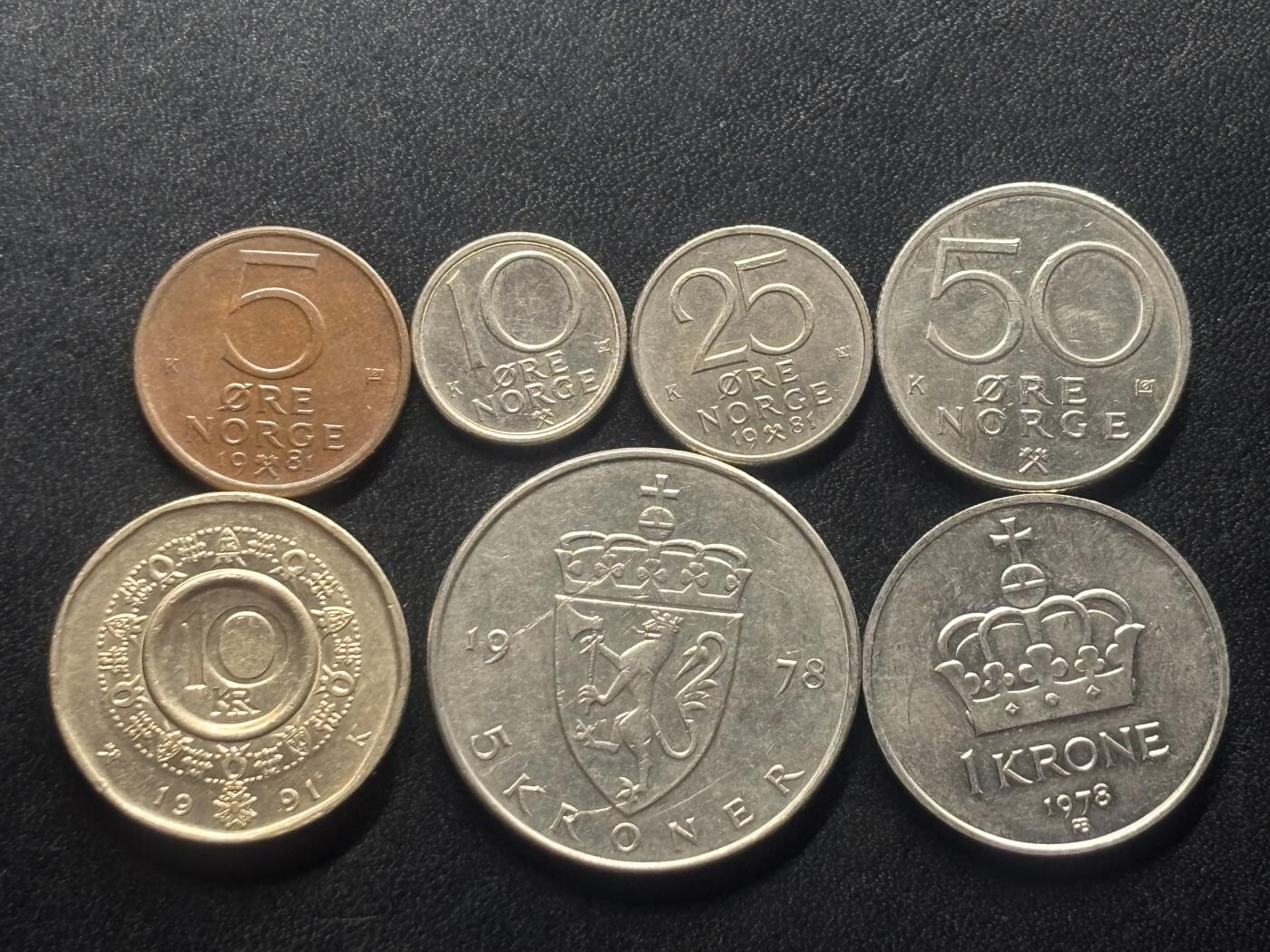 邮泉阁外国硬币限时拍卖第四十五场 （邮票在国外，请付邮费6元） 挪威7枚