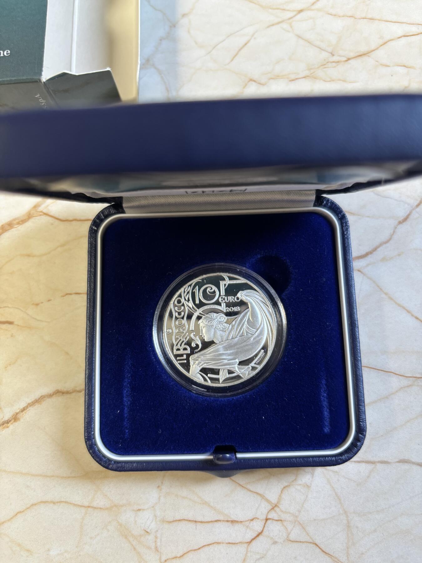 第197期拍卖 意大利2018年欧洲之星巴洛克和洛可可精制纪念银币,925银，22克，发行4500枚