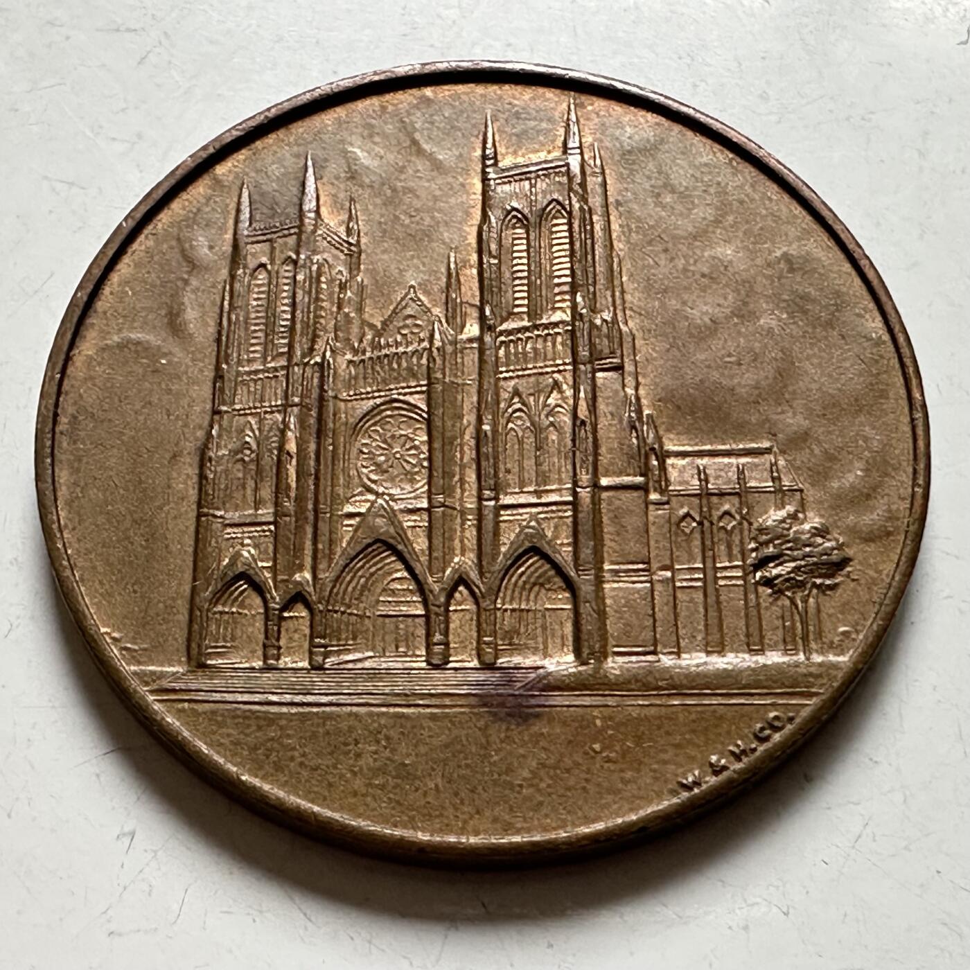 🌹外币初藏🌹🐯2026年第40场   每周二四六晚8️⃣点 世界钱币 美国纽约圣约翰大教堂朝圣纪念章 32毫米