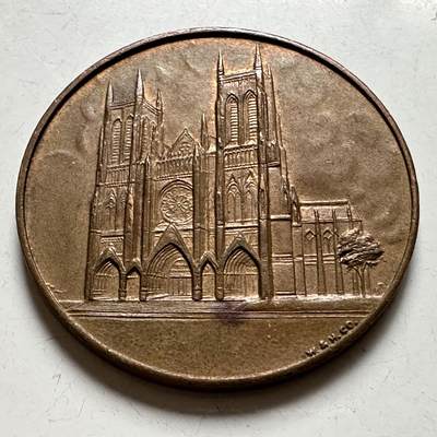🌹外币初藏🌹🐯2026年第40场   每周二四六晚8️⃣点 世界钱币 - 美国纽约圣约翰大教堂朝圣纪念章 32毫米