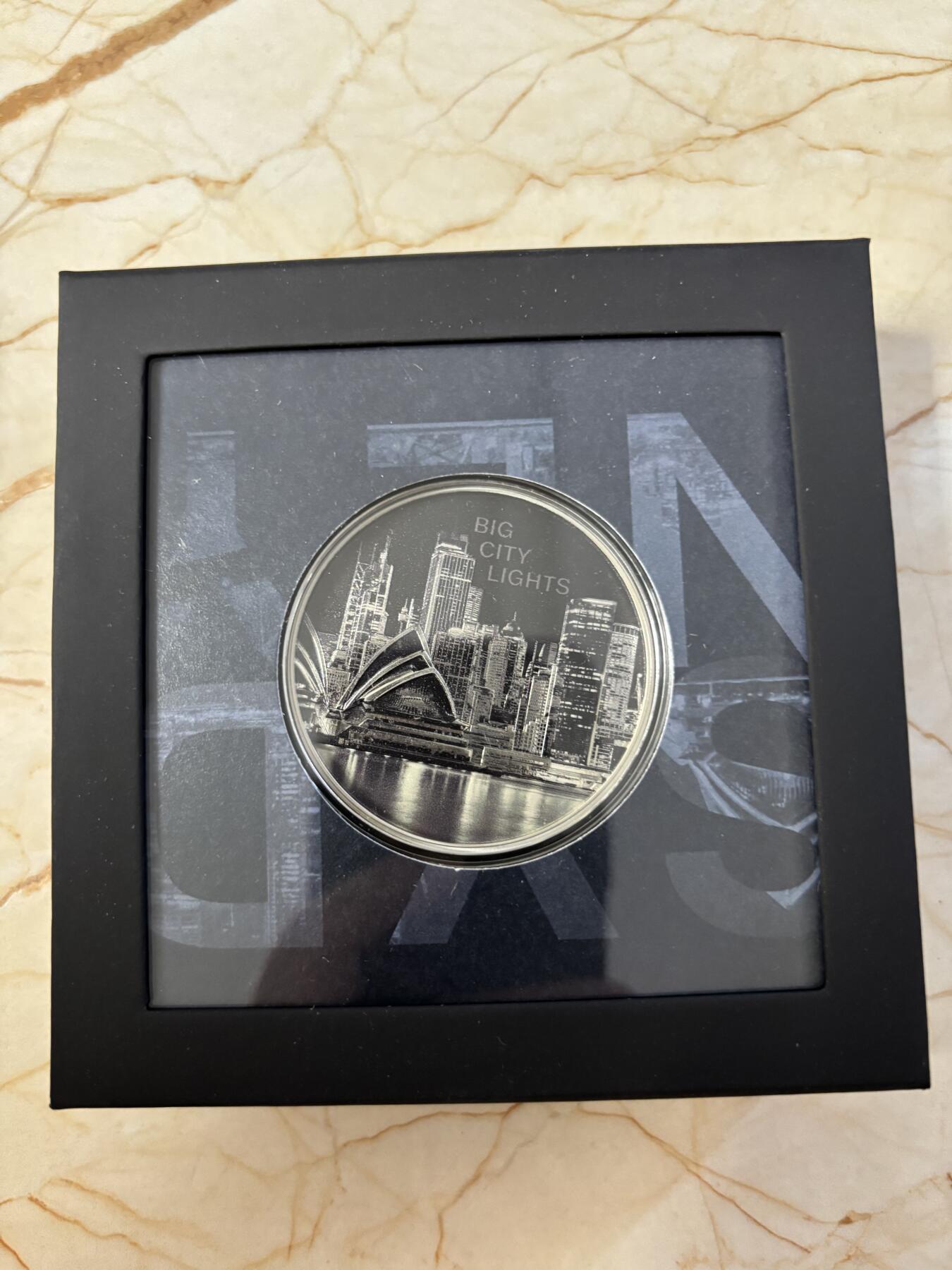 第197期拍卖 库克2023年城市之光系列澳洲悉尼1盎司纪念银币，999银，发行2023枚