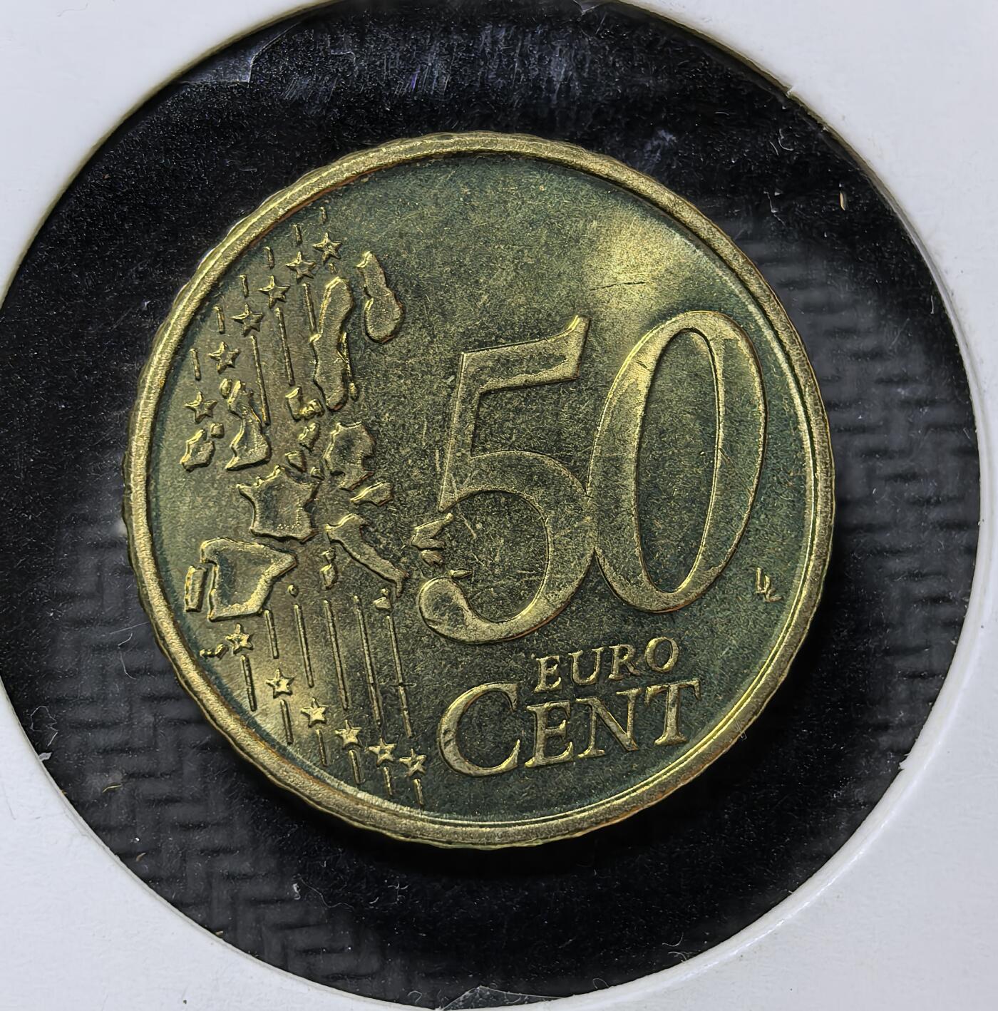 外国优质老铜币纪念币银币专场，周六晚上九点倒数截拍，满百包邮，周日发货,可寄存半年，喜欢朋友微信扫描二维码可直接参拍 原光比利时阿尔贝二世国王50 欧分，是欧元区首批样币 / 首发流通币，见证比利时加入欧元区、欧洲一体化货币改革的历史进程。