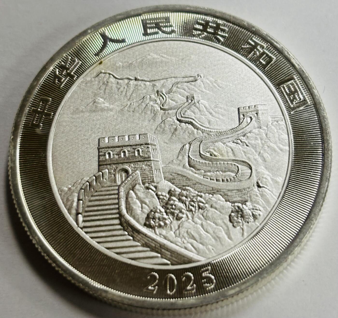 文馨钱币收藏第 299 场，长期接代拍业务 全新 2025 年中华人民共和国 中国龙 10 元银币 31.104 克 999 银