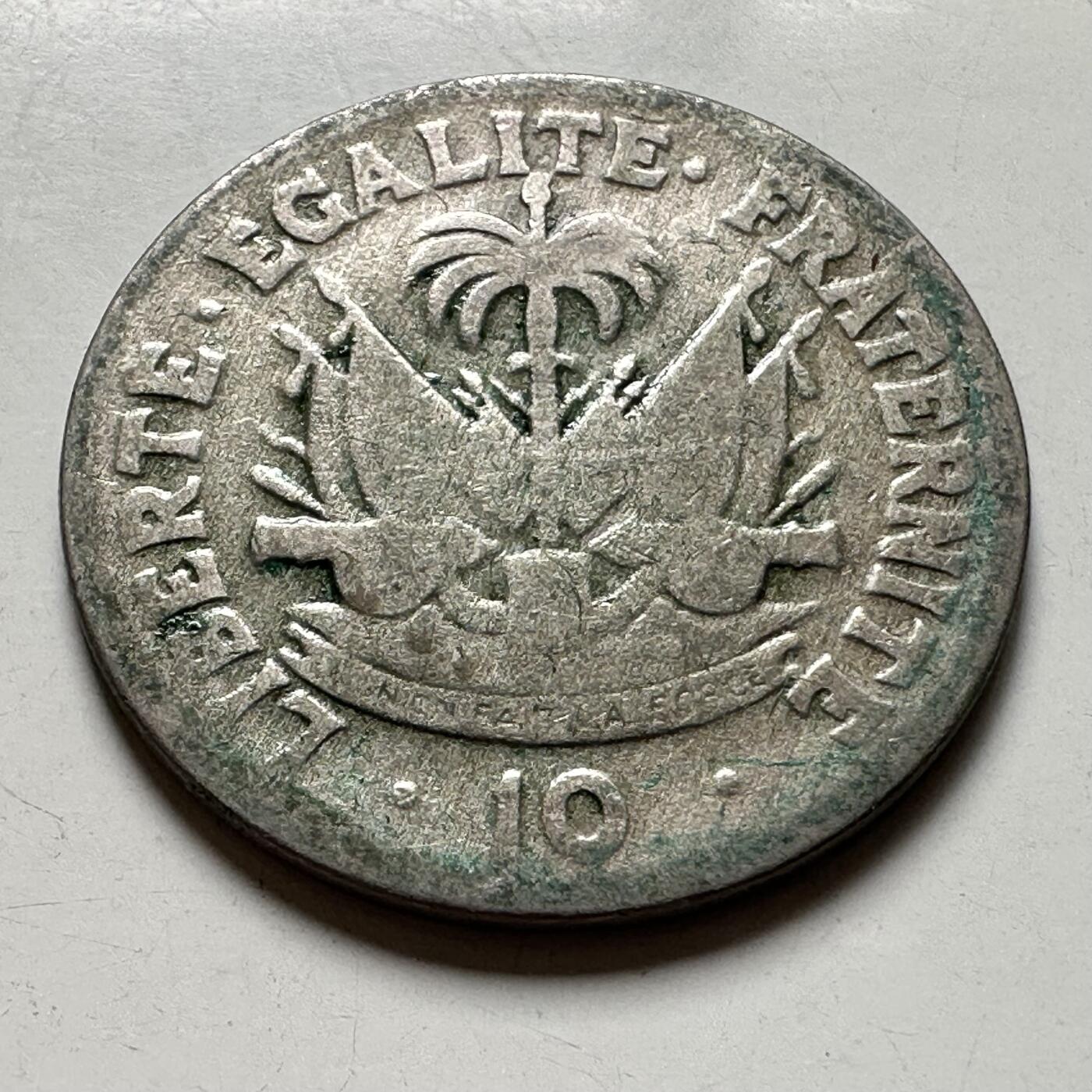 🌹外币初藏🌹🐯2026年第40场   每周二四六晚8️⃣点 世界钱币 海地 1949年 迪马瑟·埃斯蒂梅 10分