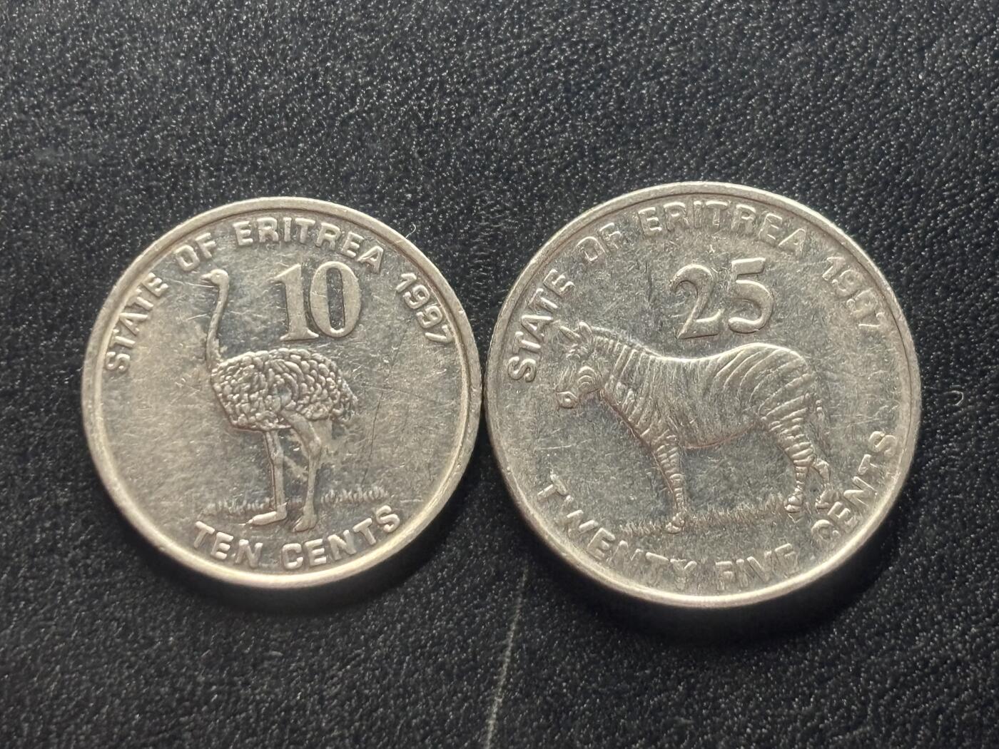邮泉阁外国硬币限时拍卖第四十五场 （邮票在国外，请付邮费6元） 厄立特里亚2枚