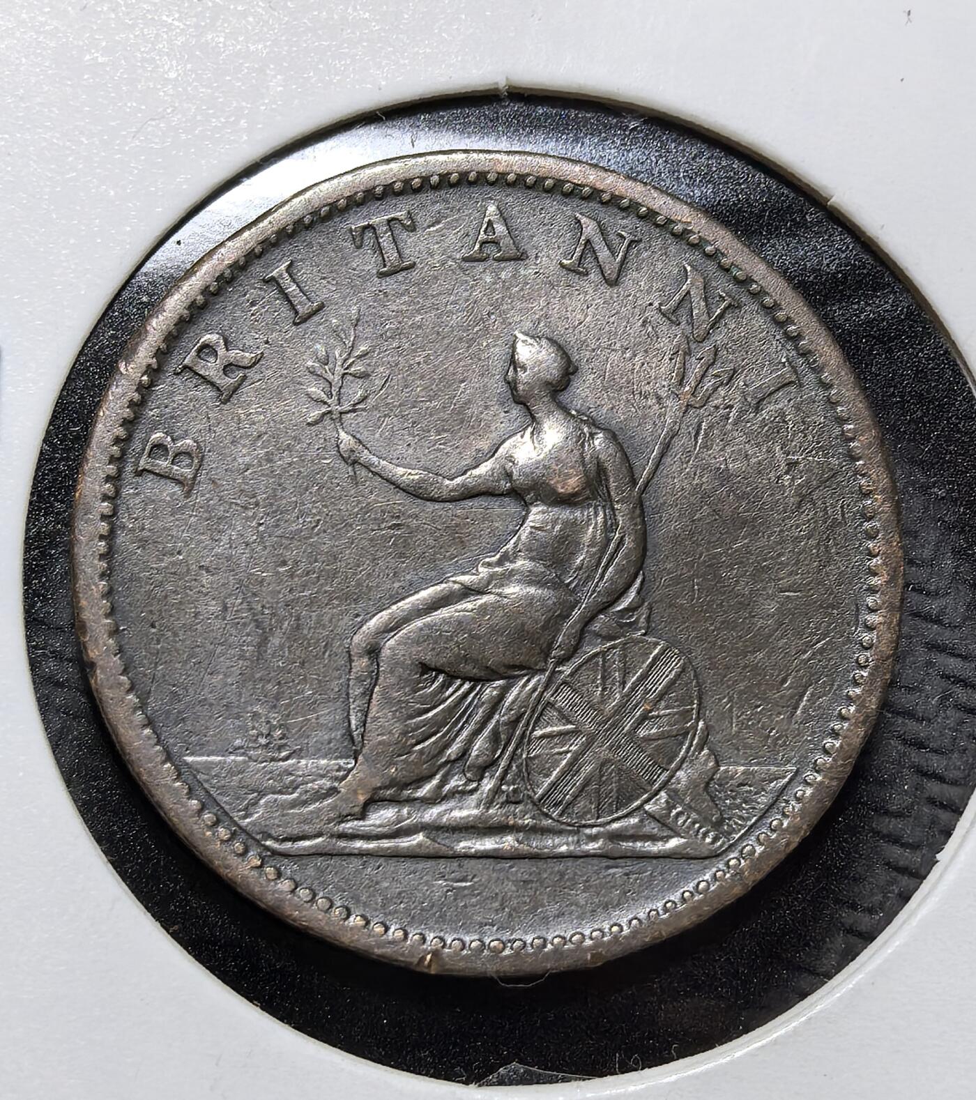 外国优质老铜币纪念币银币专场，周六晚上九点倒数截拍，满百包邮，周日发货,可寄存半年，喜欢朋友微信扫描二维码可直接参拍 英国乔治三世1806 年半便士，正值英国工业革命与对外扩张高峰期，是英国近代铜币中最常见且具有历史厚重感的品种。