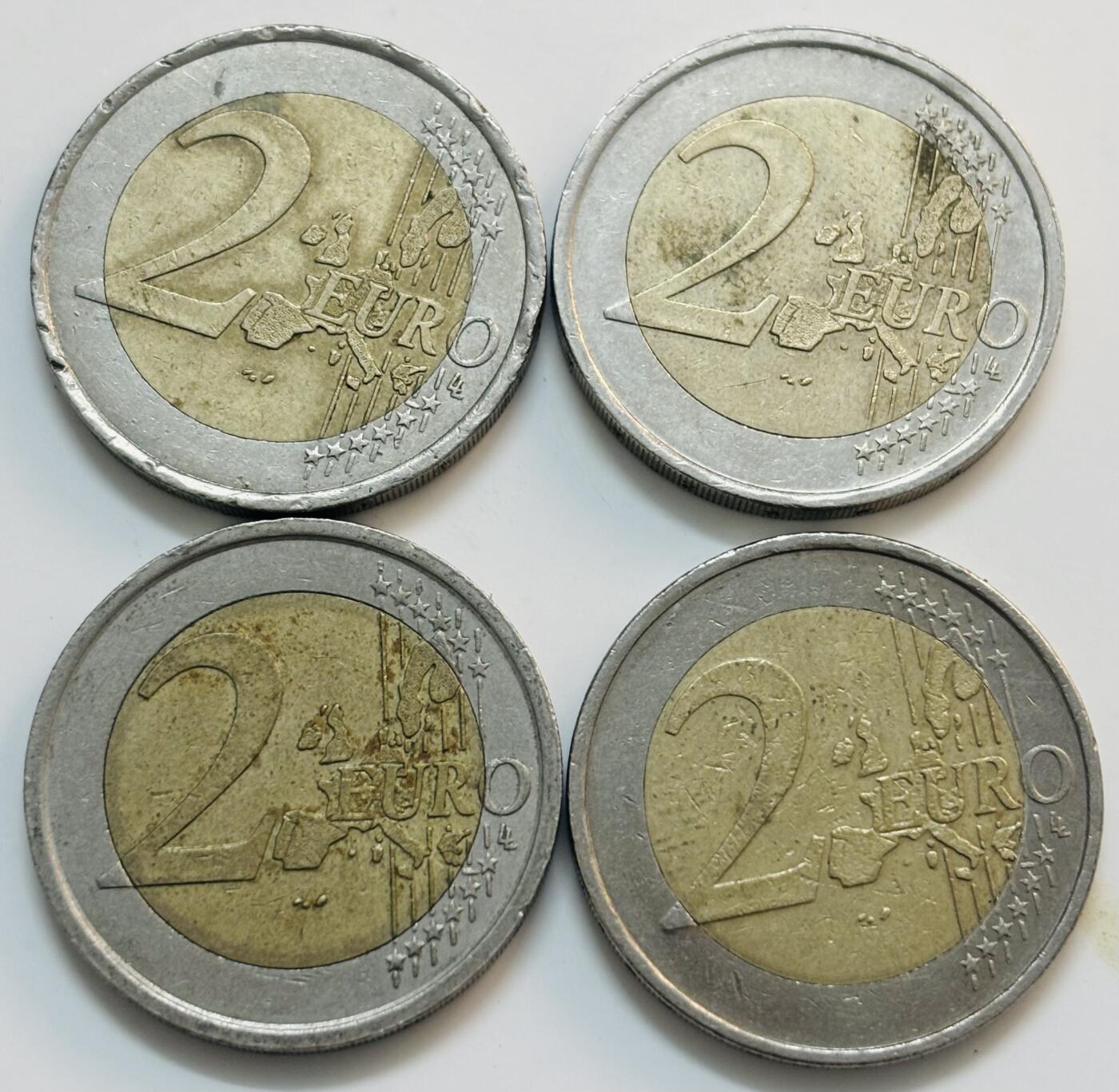 文馨钱币收藏第 299 场，长期接代拍业务 好品欧盟 4 国 2 欧元，折合人民币 63.9 元