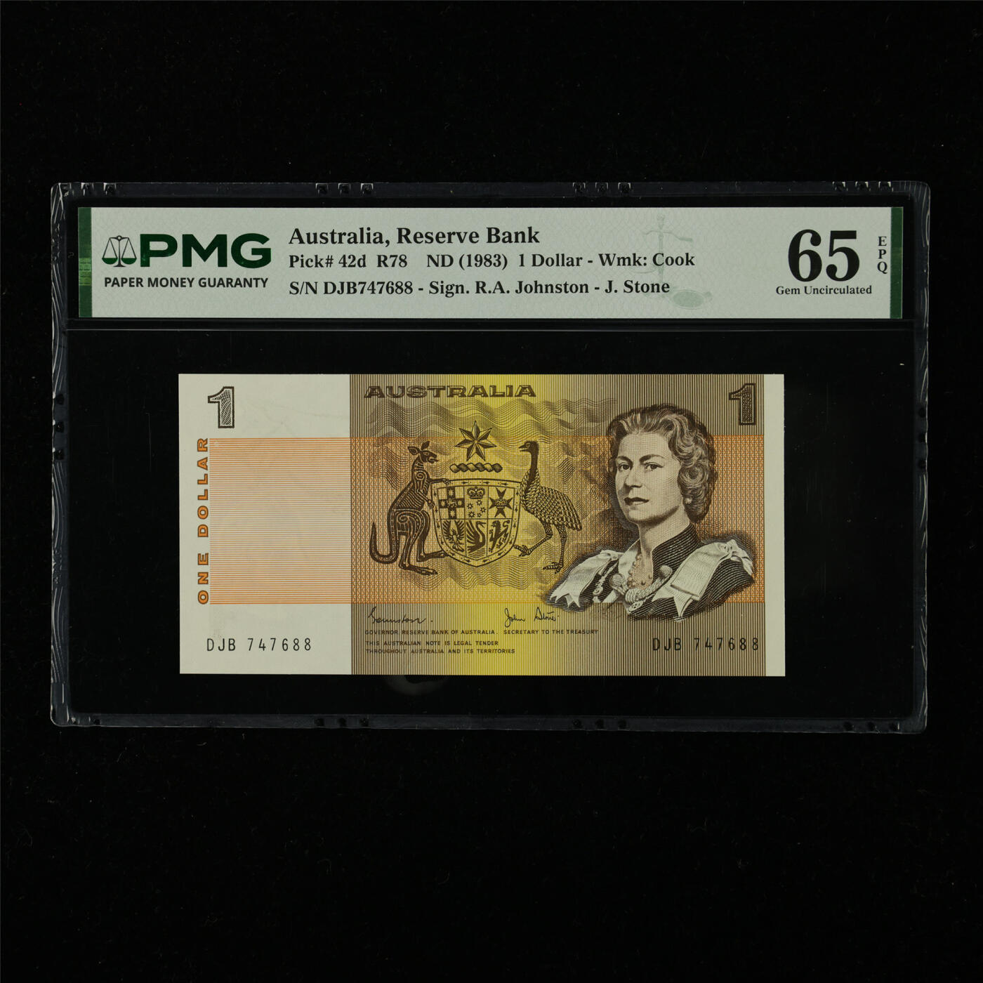 【亘邦集藏】第226期拍卖 1983年 澳大利亚1元 PMG 65EPQ DJB747688