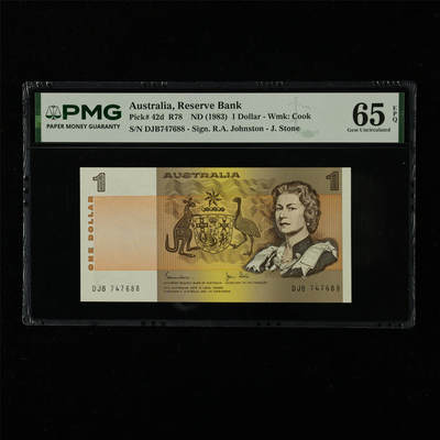 【亘邦集藏】第226期拍卖 - 1983年 澳大利亚1元 PMG 65EPQ DJB747688