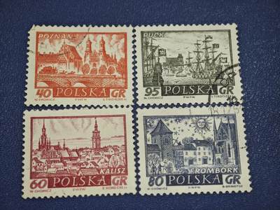 橙子收藏第八期(社会主义国家邮票专场) - 这套邮票属于波兰经典的「波兰古城风光」系列，发行于20世纪50-60年代，以雕刻版工艺展现波兰各地的历史名城风貌，是当时波兰文化推广的重要载体。