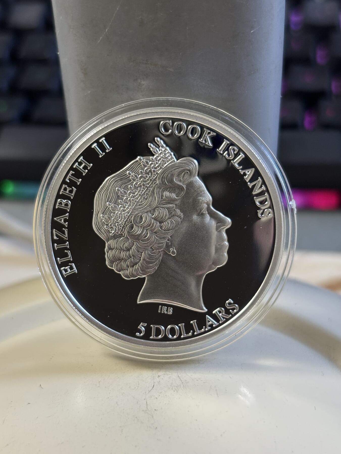 第197期拍卖 库克2012年PGA高尔夫球系列1镶嵌彩色精制纪念银币，925银，20克，发行2500枚