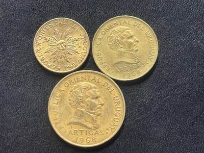 邮泉阁外国硬币限时拍卖第四十五场 （邮票在国外，请付邮费6元） - 乌拉圭3枚