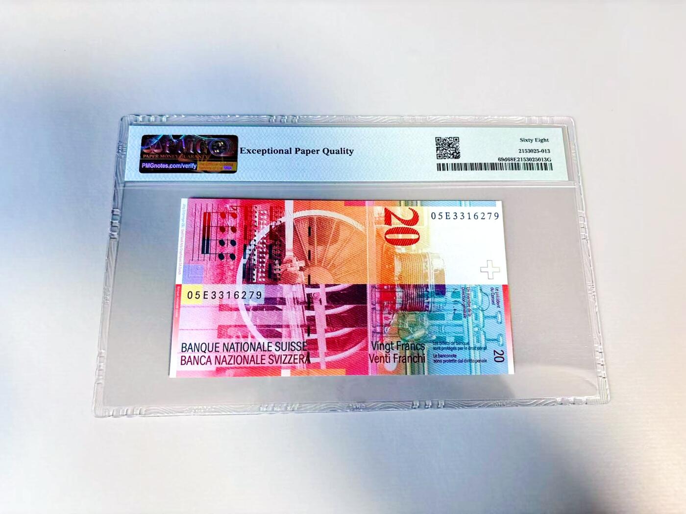 【Blue Auction】世界纸币精拍第807期——18级TOP拍卖/信誉/品质/专业/高效💫 瑞士 2005年20法郎 PMG68EPQ高分