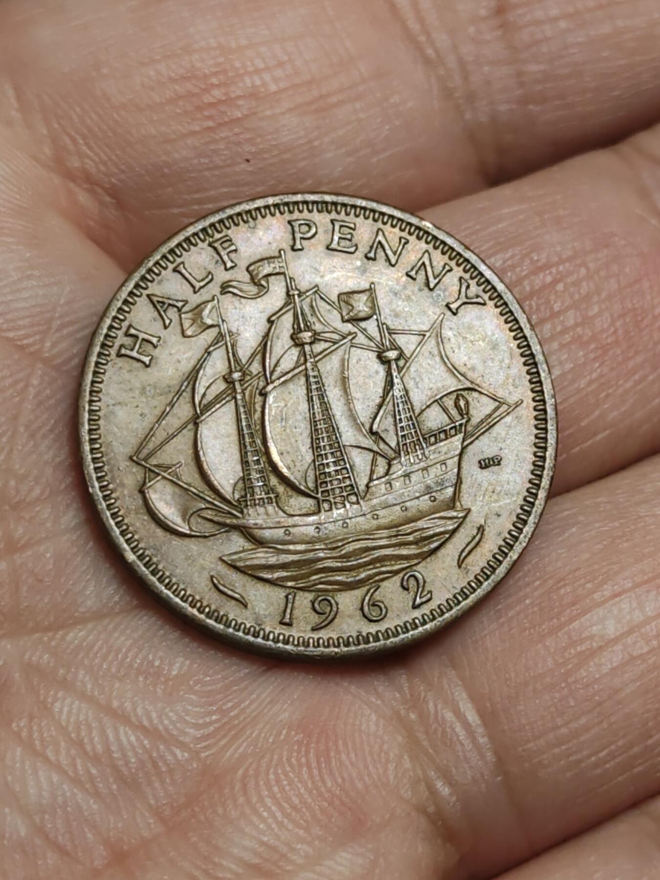 2026年第四十三场(总第二百一十二场）外国好品散币场(免佣金) 英国🇬🇧1962年半便士(伊丽莎白二世青年桂冠第二版)