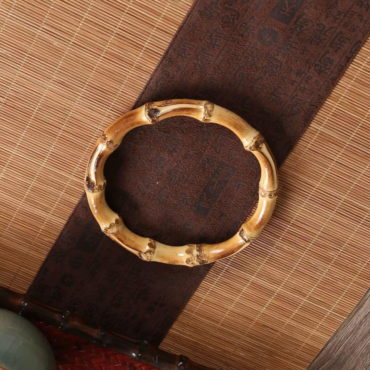 竹根提手竹制工艺品圆形包手挽竹根包把手竹手挽竹手把