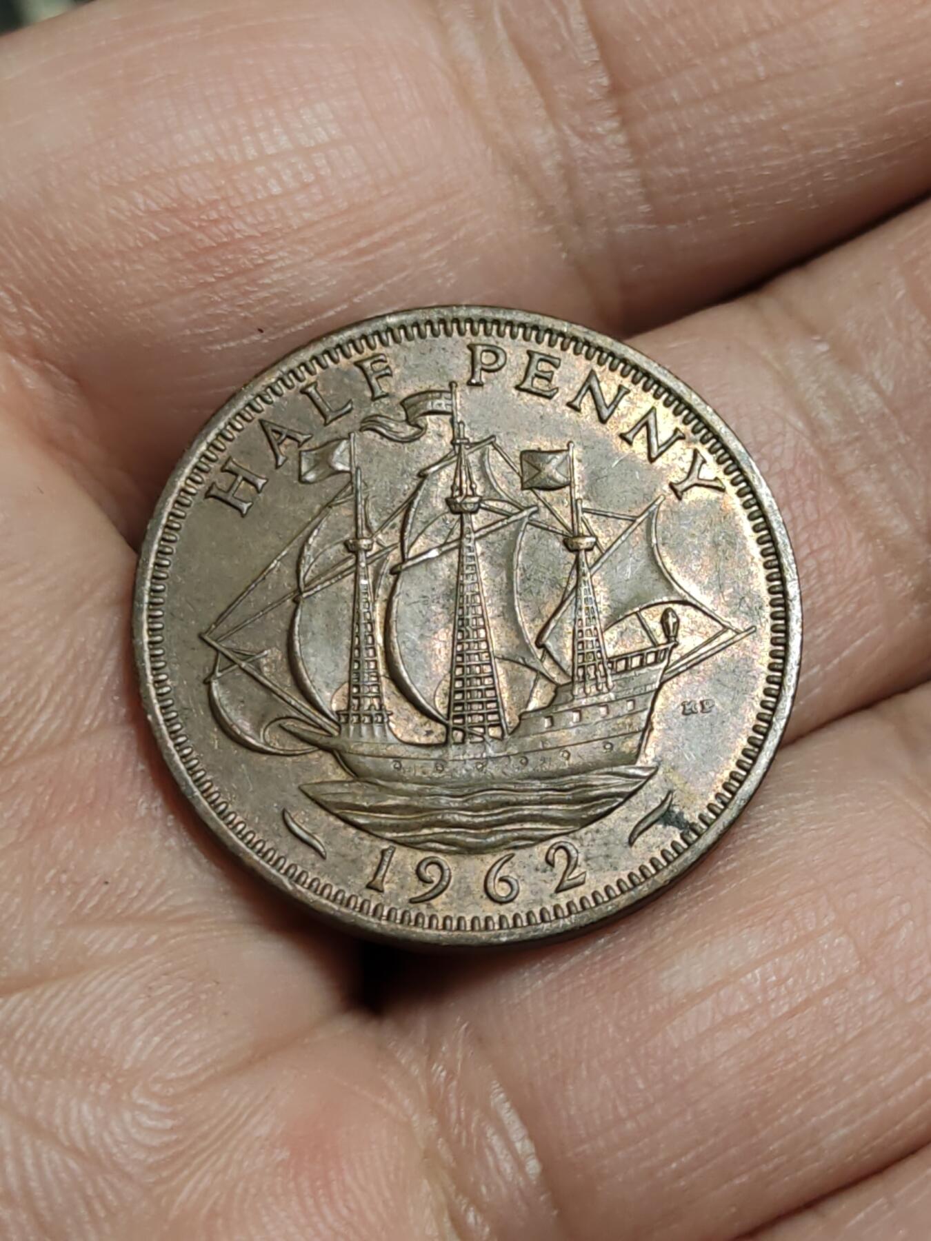 2026年第四十三场(总第二百一十二场）外国好品散币场(免佣金) 英国🇬🇧1962年半便士(伊丽莎白二世青年桂冠第二版)