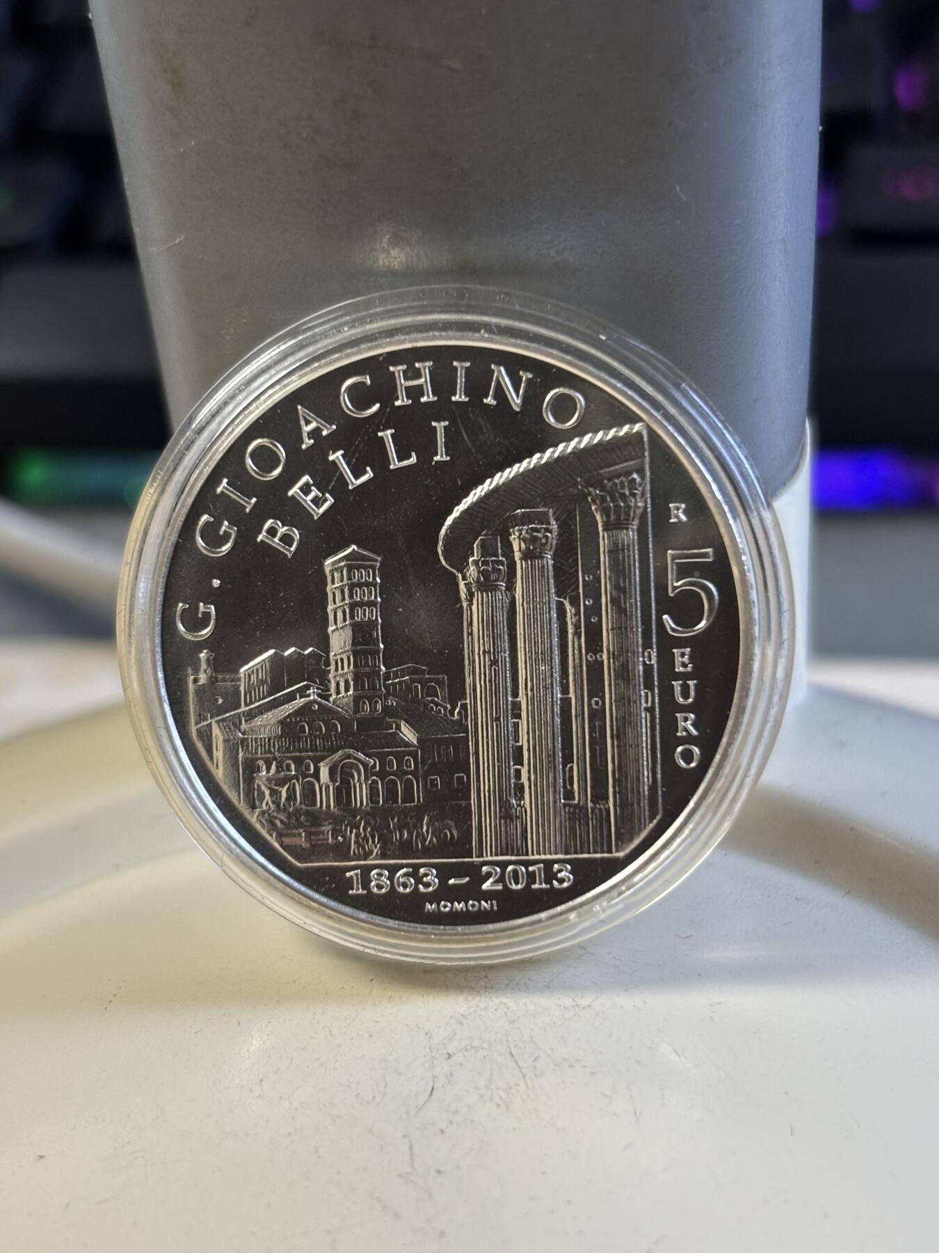 第197期拍卖 意大利2013年诗人朱塞佩吉奥奇诺贝利普制纪念银币，925银，18克，发行7000枚