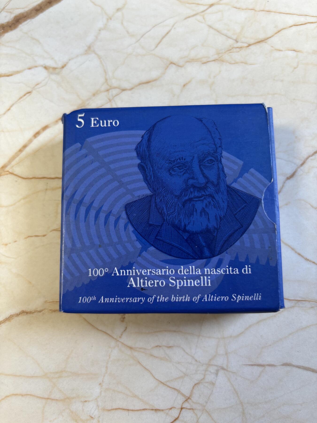 第197期拍卖 意大利2007年政治家斯皮内利诞辰百年磨砂纪念银币，925银，18克