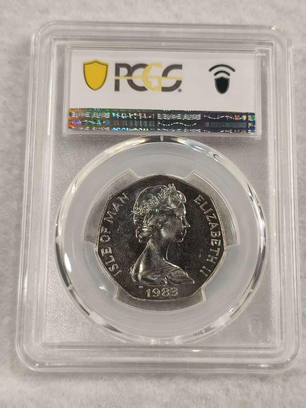 G&W世界散币，银币处理专场（第47场） PCGS-MS63  马恩岛1983年圣诞节50便士