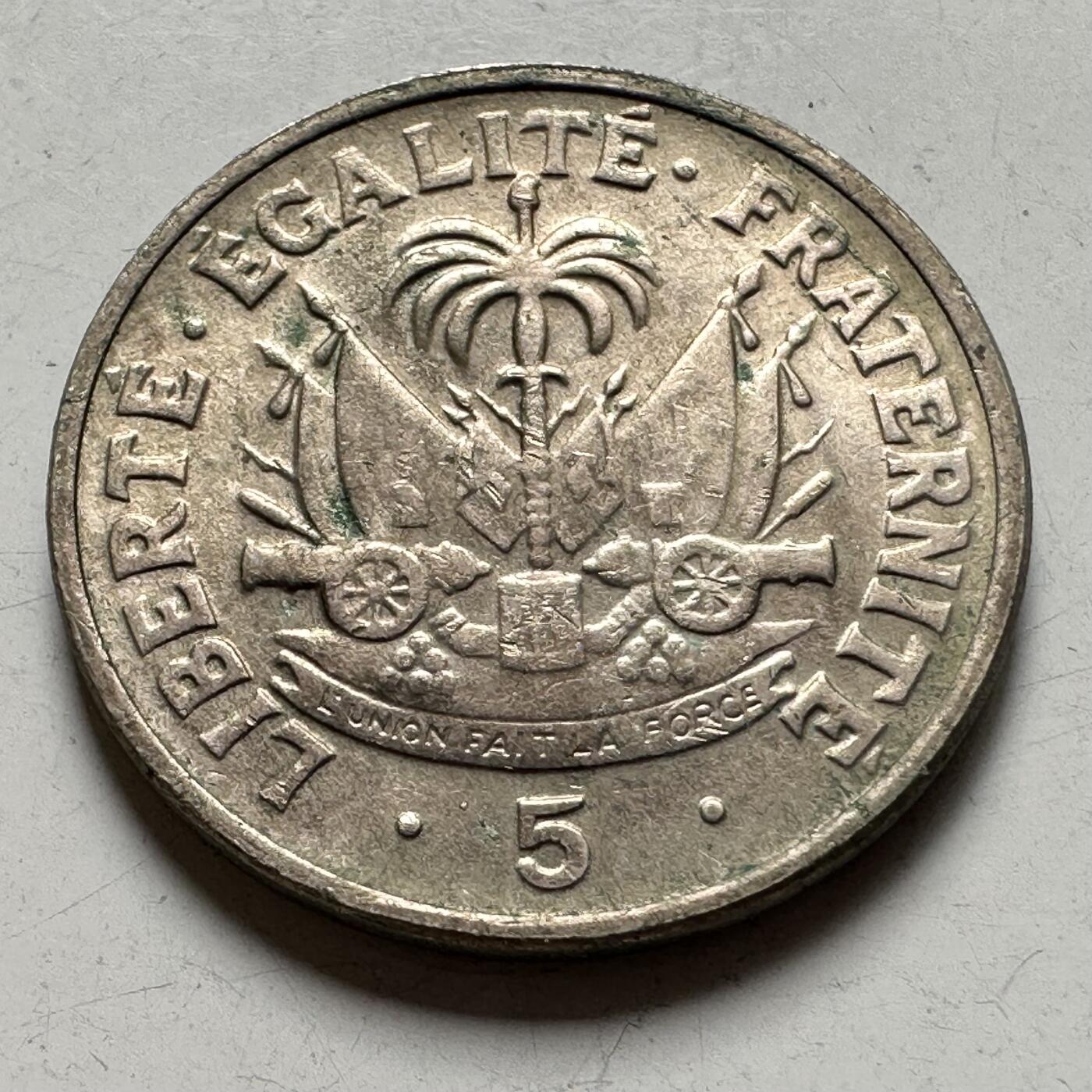 🌹外币初藏🌹🐯2026年第40场   每周二四六晚8️⃣点 世界钱币 海地 1958年 弗朗索瓦·杜瓦利埃 5分