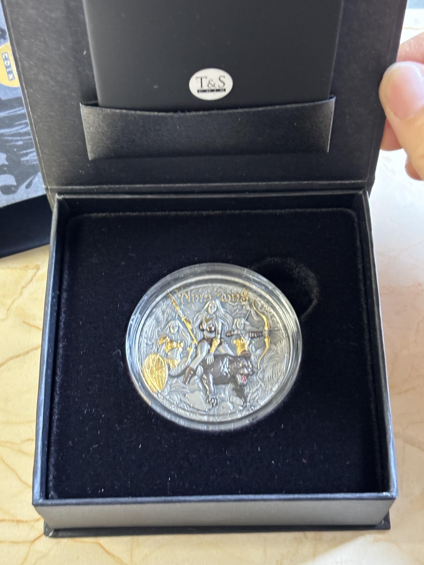 第197期拍卖 纽埃2025年亚马逊女战士2盎司高浮雕纪念银币，999银，2盎司，发行500枚