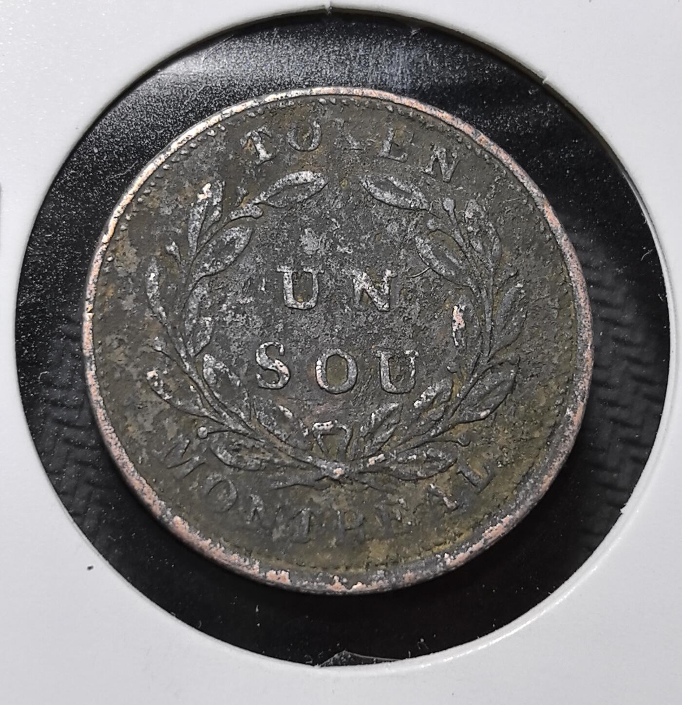 外国优质老铜币纪念币银币专场，周六晚上九点倒数截拍，满百包邮，周日发货,可寄存半年，喜欢朋友微信扫描二维码可直接参拍 加拿大1836年半便士，为 19 世纪魁北克地区流通的铜质代用币，以植物纹彰显农业生产主题，见证加拿大殖民地时期民间自发的经济交往与货币替代需求。