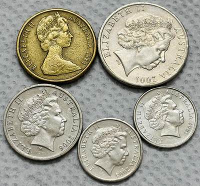 文馨钱币收藏第 299 场，长期接代拍业务 - 好品澳大利亚一组 5 枚