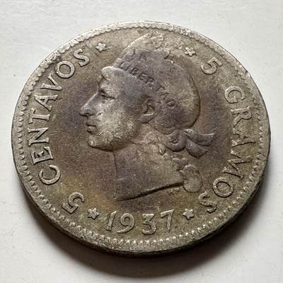 🌹外币初藏🌹🐯2026年第40场   每周二四六晚8️⃣点 世界钱币 - 多米尼加1937年五分