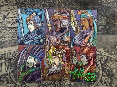 龙虎卡牌-八二场（满200元包邮，无佣金，每周六结拍，欢迎送拍） - 冷烫粗闪6张 超吉梦 大真 - 五虎上将&诸葛亮