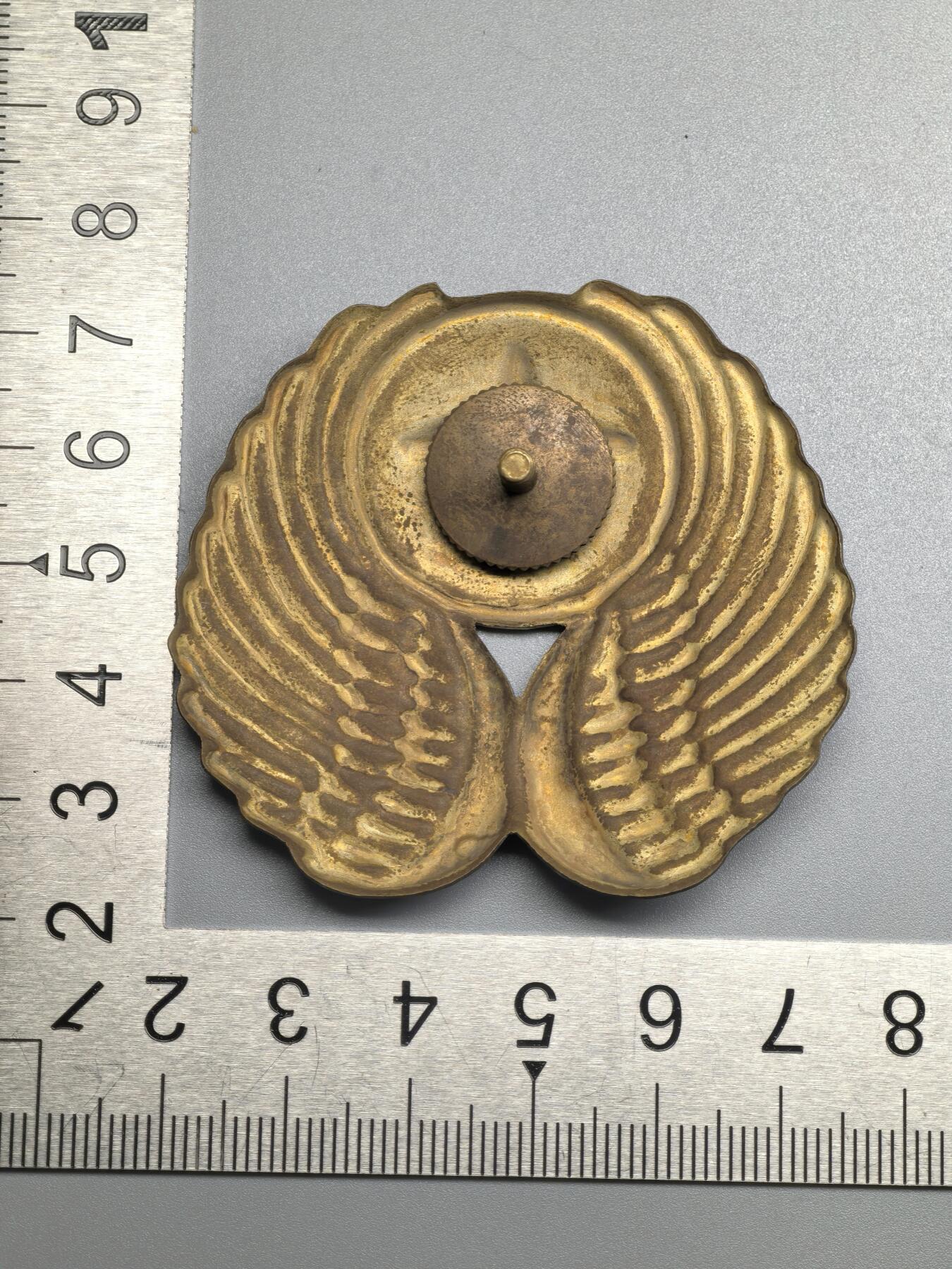 小驴勋章奖章收藏4月11日周六晚六点拍卖（珍爱和平，收藏战争，铭记历史，勿忘国耻，忠党爱国。有偿代拍，送拍规则在简介最后，参拍须阅读规则后再参拍，关系到运费包装发货时效真假辨别等关键信息，拍卖时不再发原图，看大图店主微信码在拍卖店铺介绍里） 民国民航飞行员帽徽，铜质，非常罕见