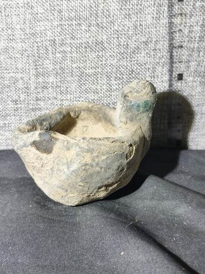 125期新疆红钱粟特钱币丝路钱币专场 - 新疆清代传世陶油灯