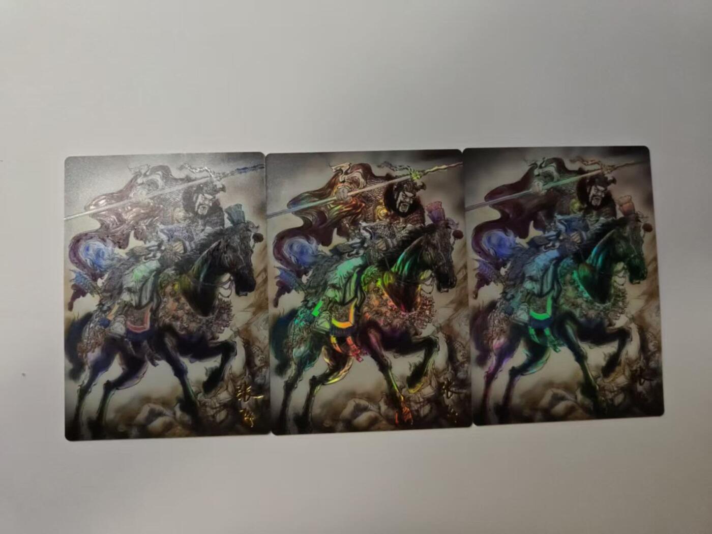 龙虎卡牌-八二场（满200元包邮，无佣金，每周六结拍，欢迎送拍） 彩闪3张  齐卡文化  梓墨 - 五虎将张飞 三宫