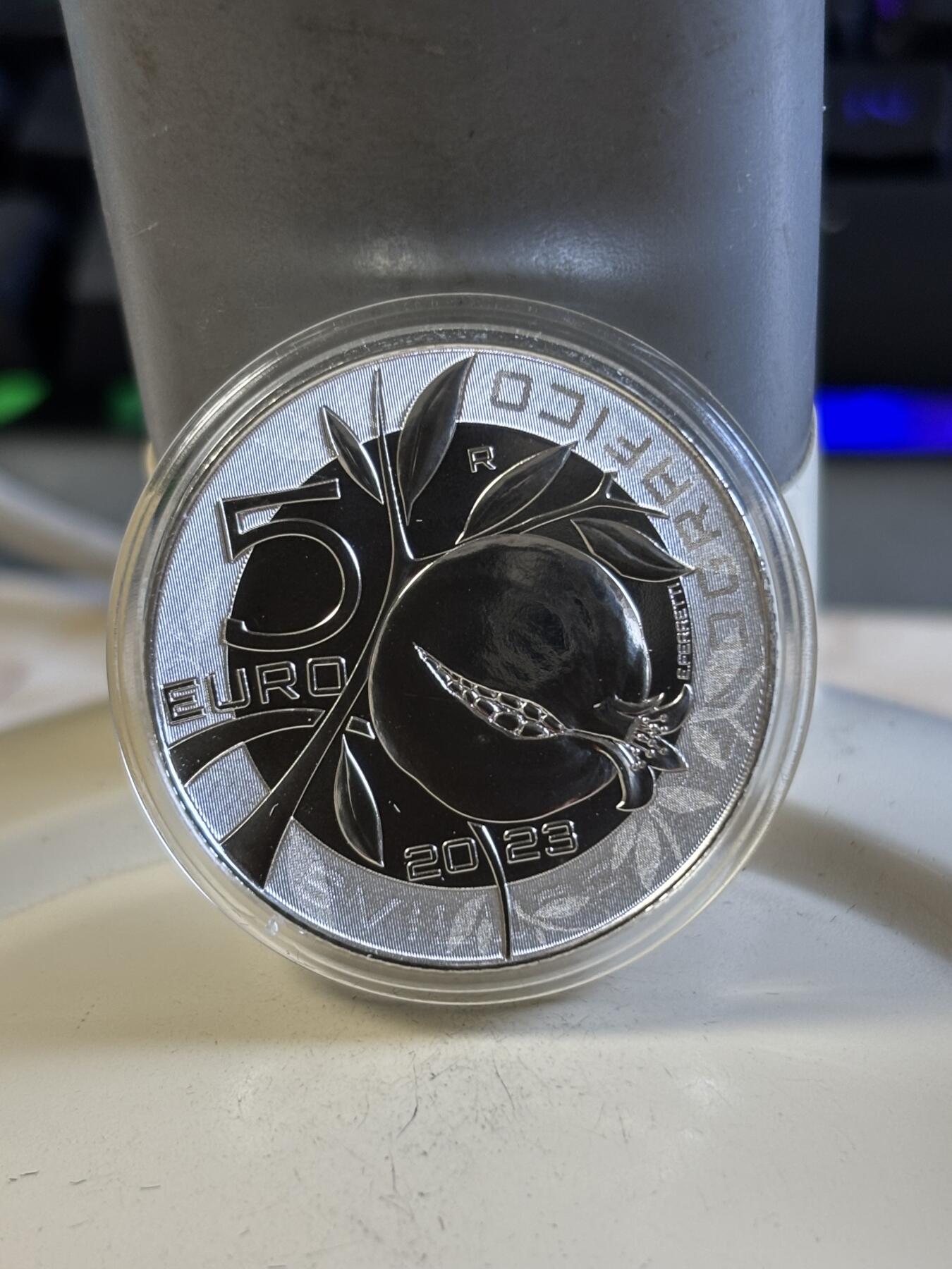 第197期拍卖 意大利2023年人口发展5欧纪念银币，925银，18克，发行4000枚