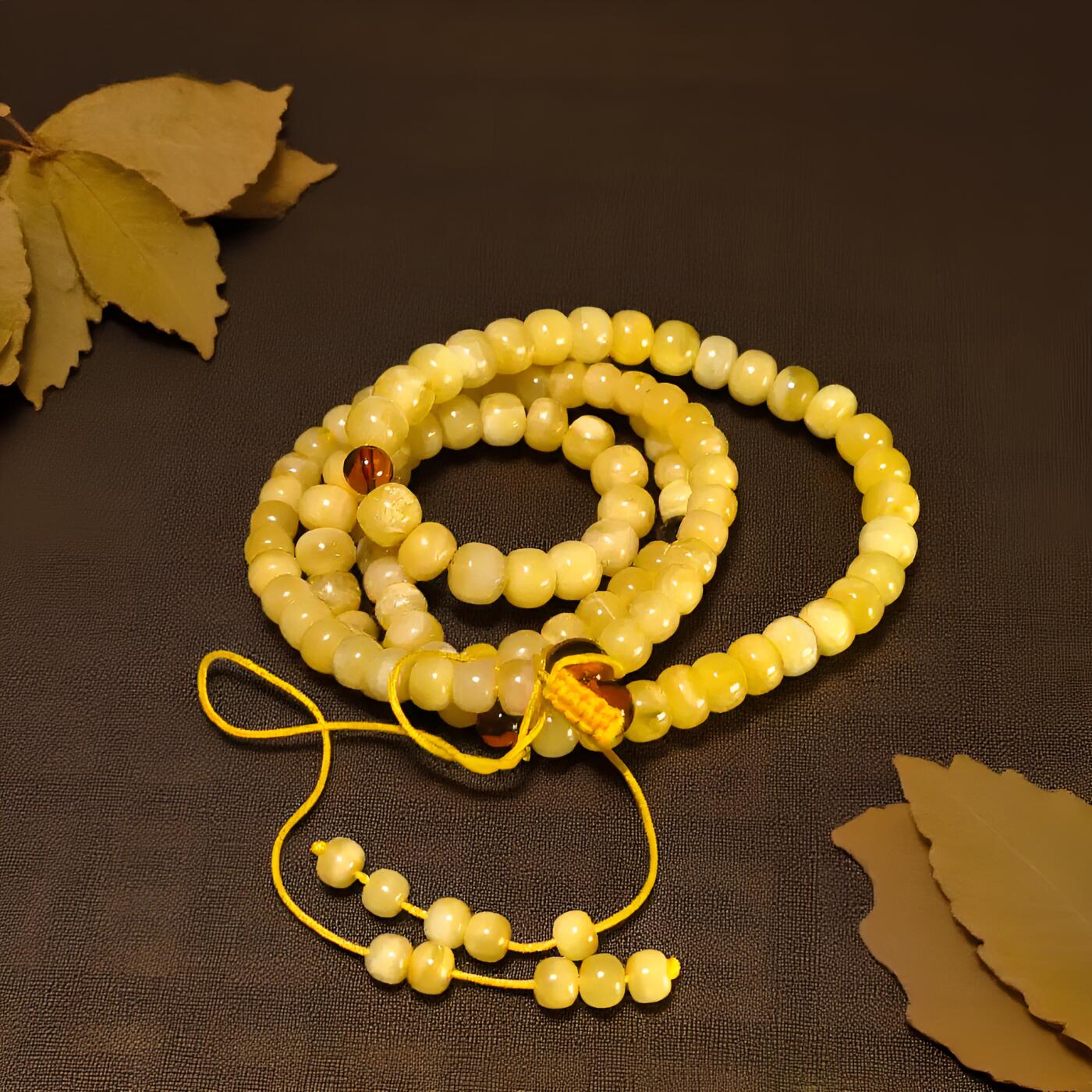 碧月说宝 君子怀瑾·当代和田玉清风专场(八) 蜜蜡佛珠108项链（手串）