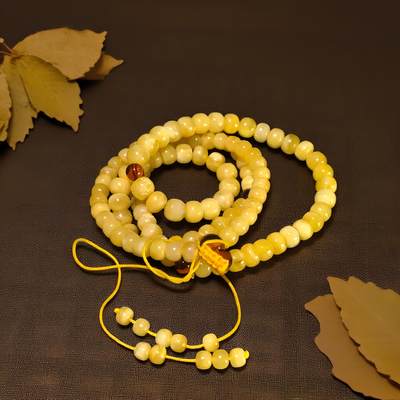 碧月说宝 君子怀瑾·当代和田玉清风专场(八) - 蜜蜡佛珠108项链（手串）