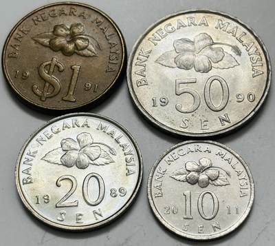 文馨钱币收藏第 299 场，长期接代拍业务 - 好品马来西亚民俗版 4 枚套