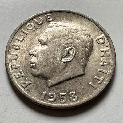 🌹外币初藏🌹🐯2026年第40场   每周二四六晚8️⃣点 世界钱币 - 海地 1958年 弗朗索瓦·杜瓦利埃 5分