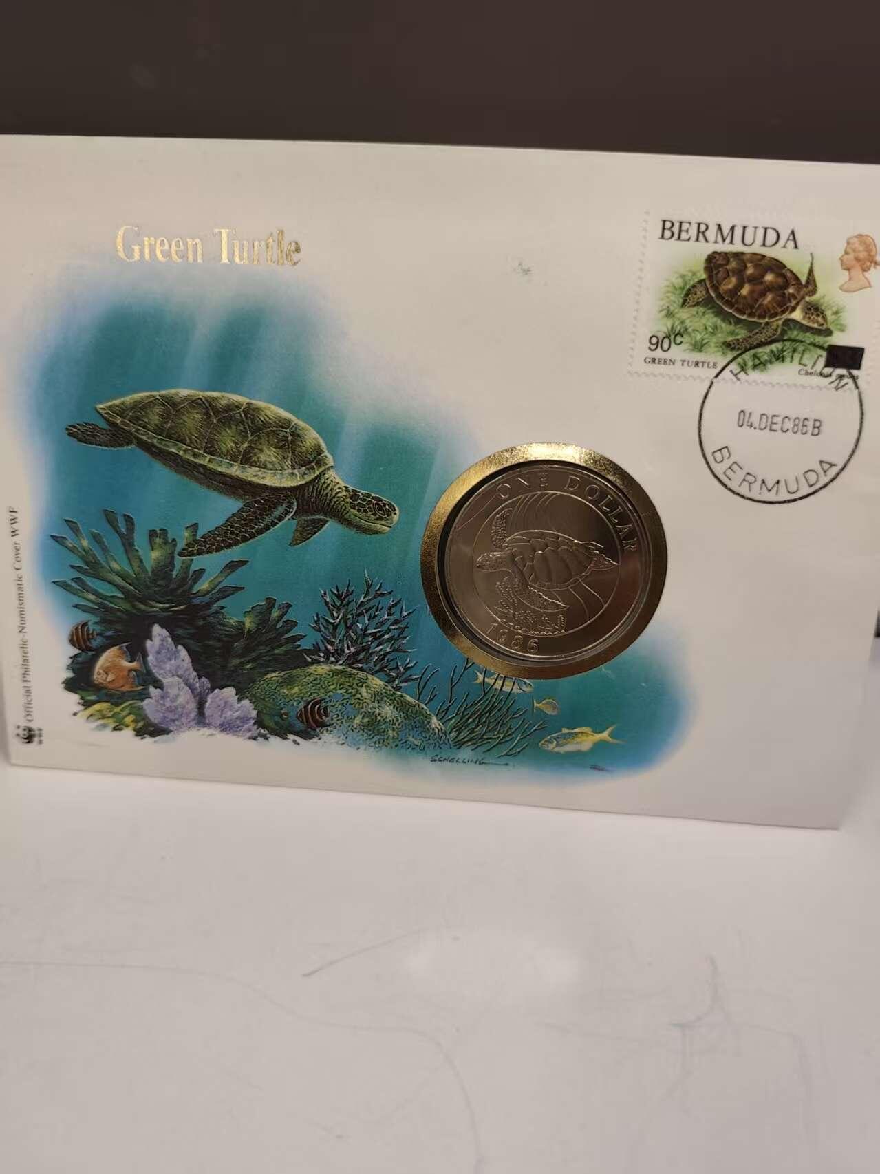 G&W世界散币，银币处理专场（第47场） 百慕大1986年1元 海龟 克朗型