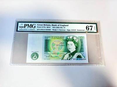 【Blue Auction】世界纸币精拍第807期——18级TOP拍卖/信誉/品质/专业/高效💫 - 英国C序列 1981-84年1镑 PMG67EPQ