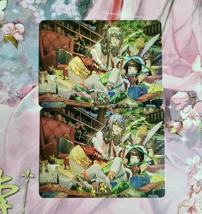 龙虎卡牌-八二场（满200元包邮，无佣金，每周六结拍，欢迎送拍） - 磨砂彩闪2张 美足系列 圣诞少女一对