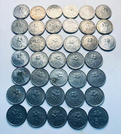 文馨钱币收藏第 299 场，长期接代拍业务 - 好品马来西亚民俗版 50 分 38 枚